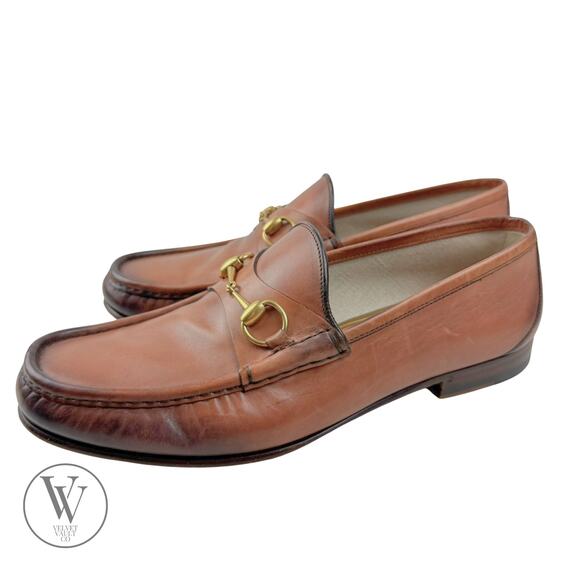 GUCCI Brown Leather 1953 Roos Classic Horsebit Loafer Mens 10 ITALY - Picture 3 of 11